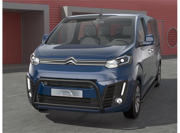 Frontbøyle 60/42mm m/tverrør Sort.   Peugeot Expert 2016+