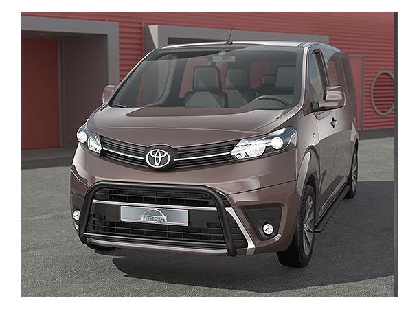 Frontbøyle 60/42mm m/tverrør Sort.  Toyota Proace 2016+ og Electric 2021+