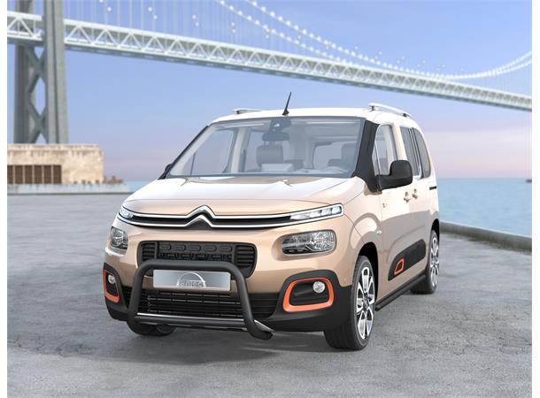 Frontbøyle 60/42mm m/tverrør Sort. Opel Combo L1 og L2 2019+