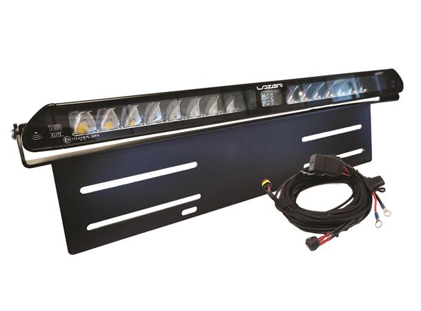 Lyspakke Lazer Linear 18 LED Elite m/Low Beam Assist og skiltbrakett med sidefester. Universal