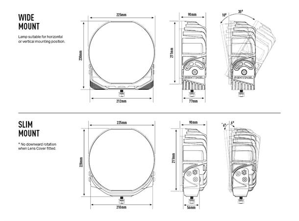 Lyspakke Lazer Sentinel Black 9" Std og skiltbrakett med senterfester.  Universal - Bilde 5