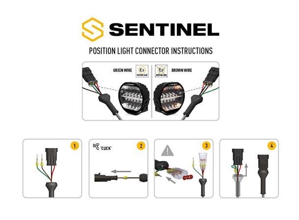 Lyspakke Lazer Sentinel Black 9" Std og skiltbrakett med senterfester.  Universal - Bilde 7