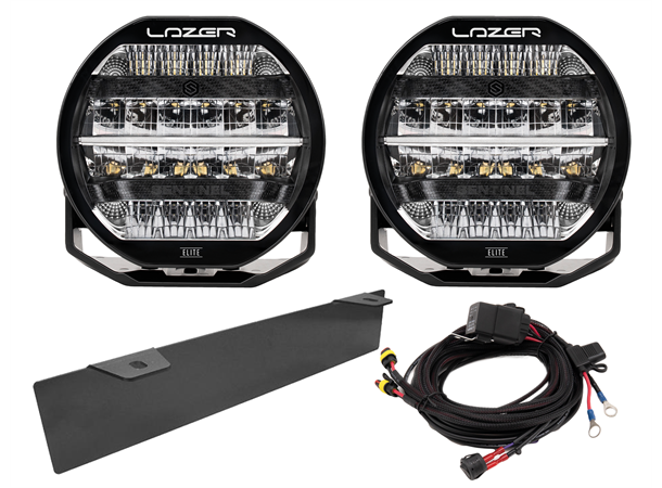Lyspakke Lazer Sentinel Black 9" Elite og skiltbrakett med senterfester. Universal