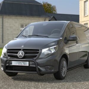 Frontbøyle 60mm m/tverrør 42mm Sort  Bred utgave.  Mercedes Vito / V-klasse W447 2015+ 2022+