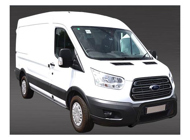 Frontbøyle 60/42mm m/tverrør Sort.  Ford Transit 2014+ 2019+