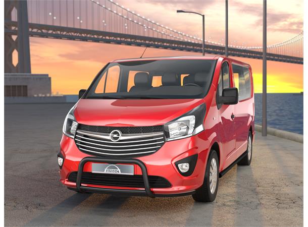 Frontbøyle 60/42mm m/tverrør Sort.  Opel Vivaro 2015-2019