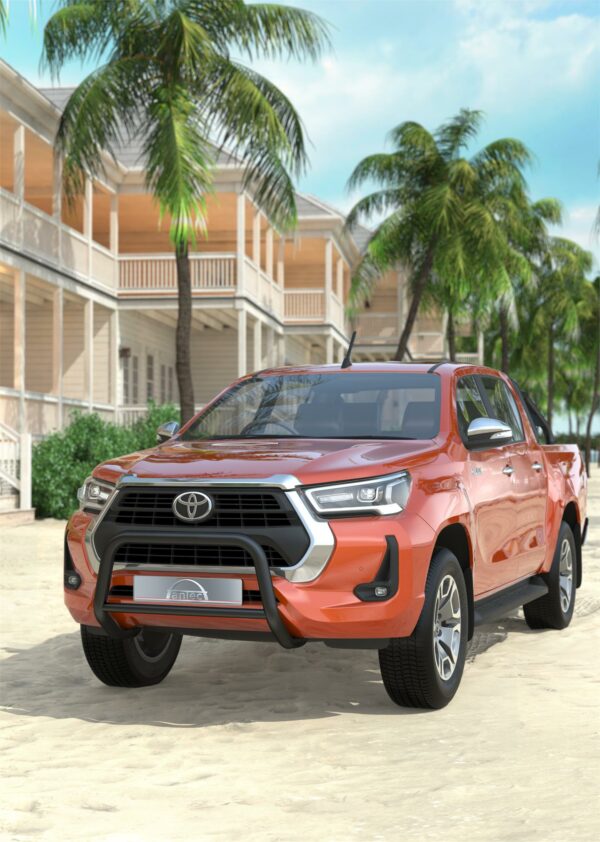 Frontbøyle 60/42mm Sort.  Toyota Hilux 2021+