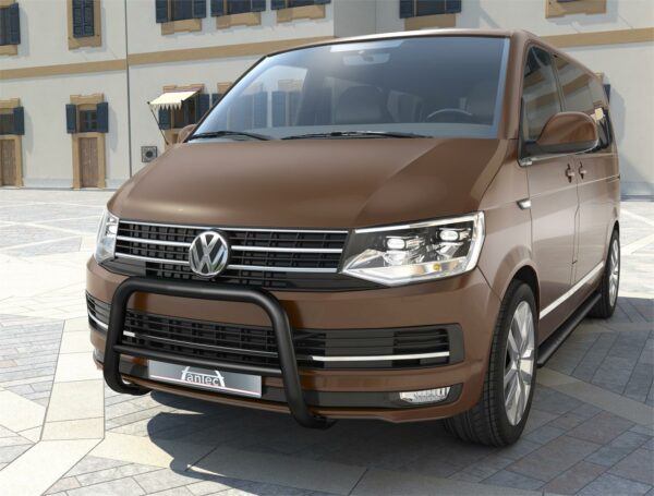 Frontbøyle 60/42mm m/tverrør Sort.  VW Transporter T6 2016-2019