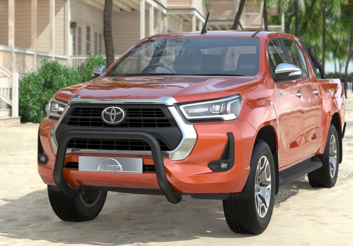 Frontbøyle 70mm Sort.  Toyota Hilux 2021+