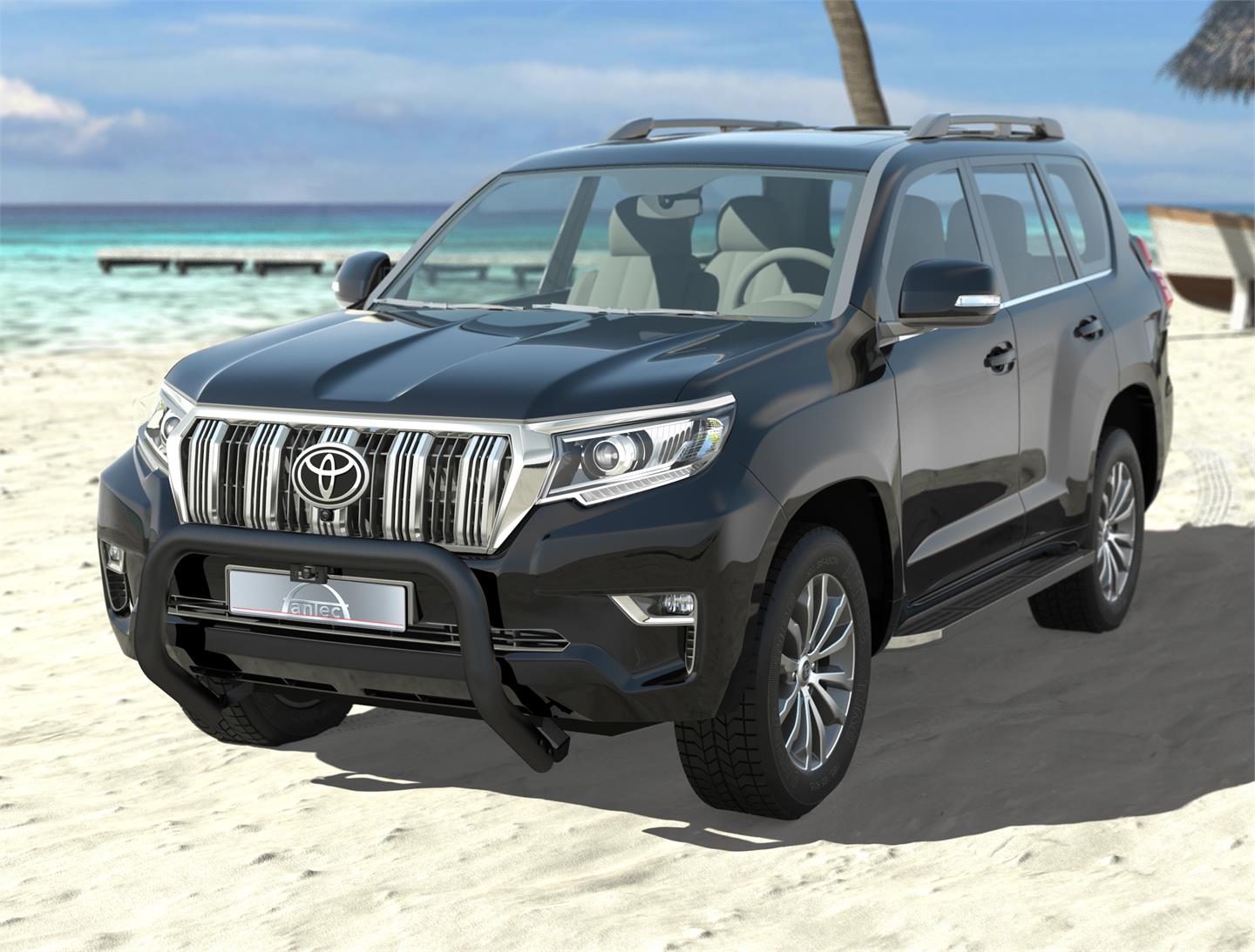 Frontbøyle 76mm Sort. Toyota Land Cruiser 150 2018+