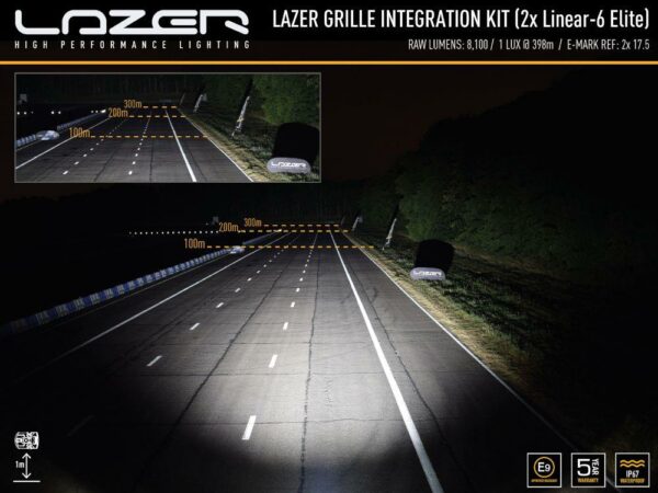 Lyspakke Lazer Linear 6 Elite Grillkit. VW Caddy 2016+ - Bilde 2