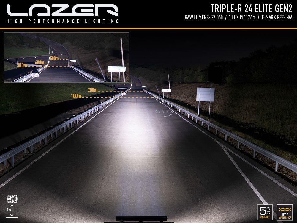 Lyspakke Lazer Triple-R 24E takmontert. VW Amarok 2010-2021. Uten takrails - Bilde 3