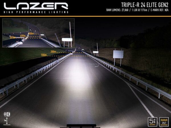 Lyspakke Lazer Triple-R 24E takmontert.  Toyota Hilux 2015+ uten takrails - Bilde 2