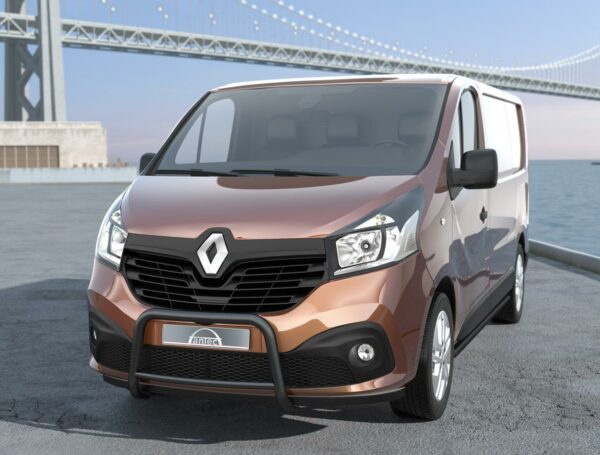 Frontbøyle 60/42mm m/tverrør Sort.  Renault Traffic 2015+