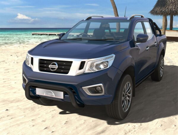 Frontbøyle 76mm  Sort.  Nissan Navara D23 2016+ 2019+