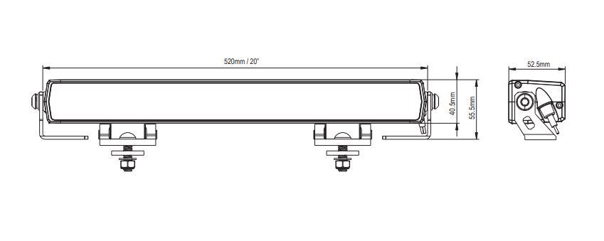 Ledbar BRT Slimline Pro20. Lengde 520mm - 8100Lm - Bilde 7