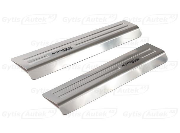 Dørterskelbeskytter i stålgrå børstet stål.  VW T6 2016+ - Bilde 4