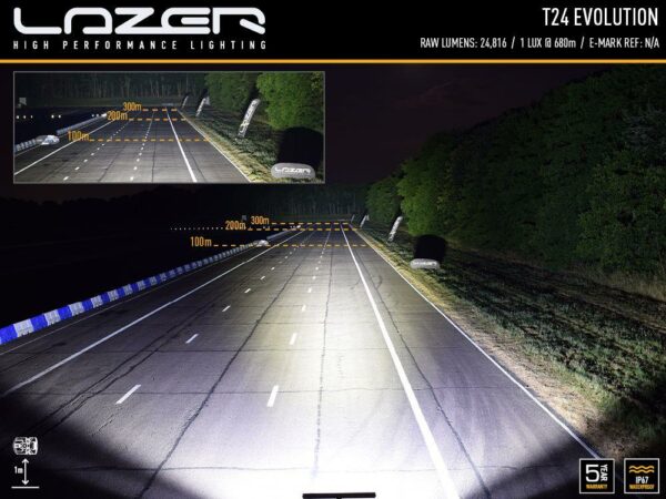 Lyspakke Lazer T24 Evolution takmontert.  Isuzu D-Max 2012+ 2021+ m/takrails - Bilde 3