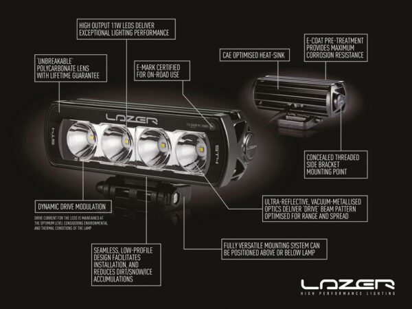 Lazer ST4 Evolution LED Spotlight.   Lengde 204mm  10-32V - Bilde 6