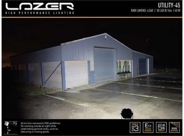 Lazer Utility 45 LED Slim Arbeidslys.  110x110mm 4560 Lumen - Bilde 4