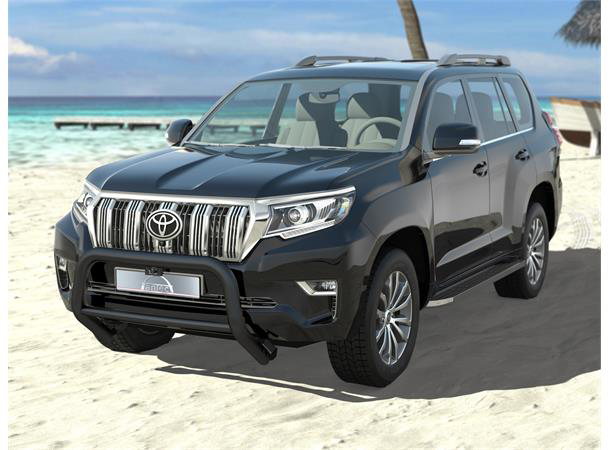 Frontbøyle 76/51mm m/tverrør Sort. Toyota Land Cruiser 150 2018+