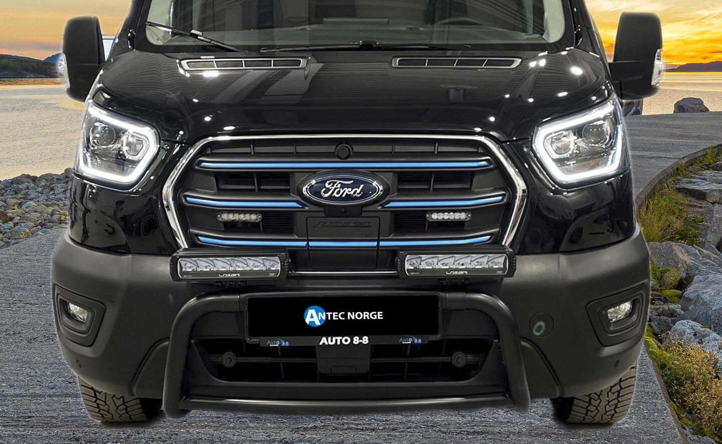 Frontbøyle 60/42mm m/tverrør Sort. Ford E-Transit 2022+