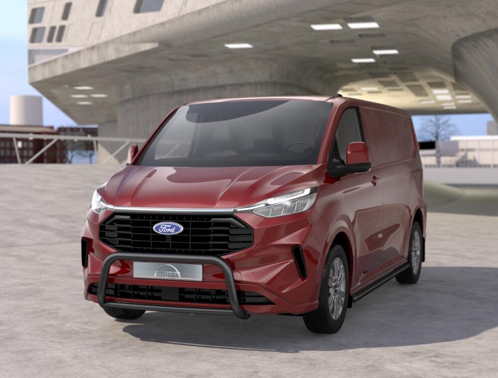 Frontbøyle Wide 60/42mm m/tverrør Sort. Ford Transit Custom 2024+