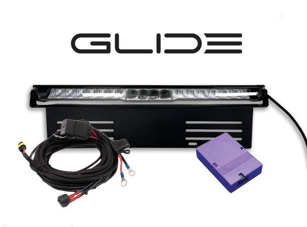 Lyspakke Lazer Glide 18 Elite. Med Canbus og skiltplate sidemontert. Universal