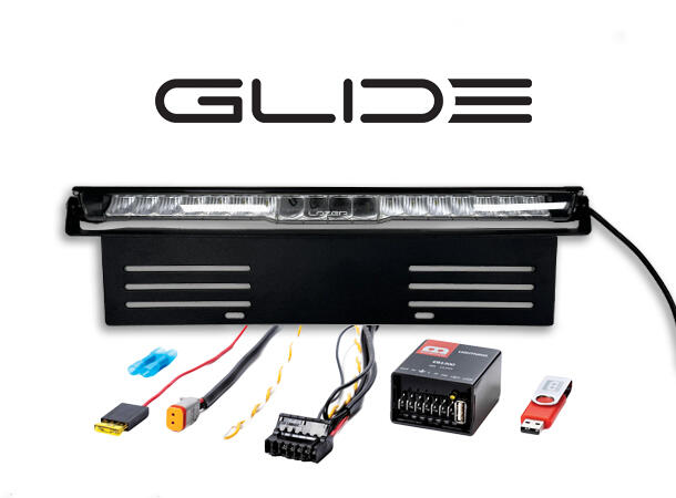 Lyspakke Lazer Glide 18 Std. Med Canbus og skiltplate sidemontert. Universal