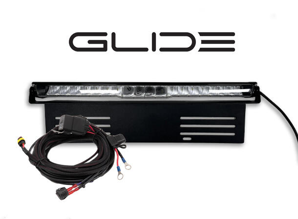Lyspakke Lazer Glide 18 Std. Med skiltplate sidemontert. Universal