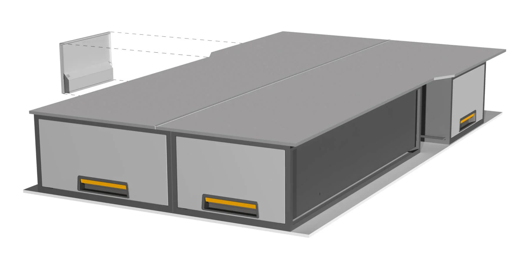 Innredning. Bunnskuff-kit. Skuffer og toppgulv. VW Caddy Cargo kort 2021+ - Bilde 3