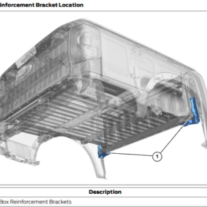 J-Brace Forsterkningsbrakett. Ved montering av hardtop og planlokk. Ford Ranger 2023+ og VW Amarok 2023+