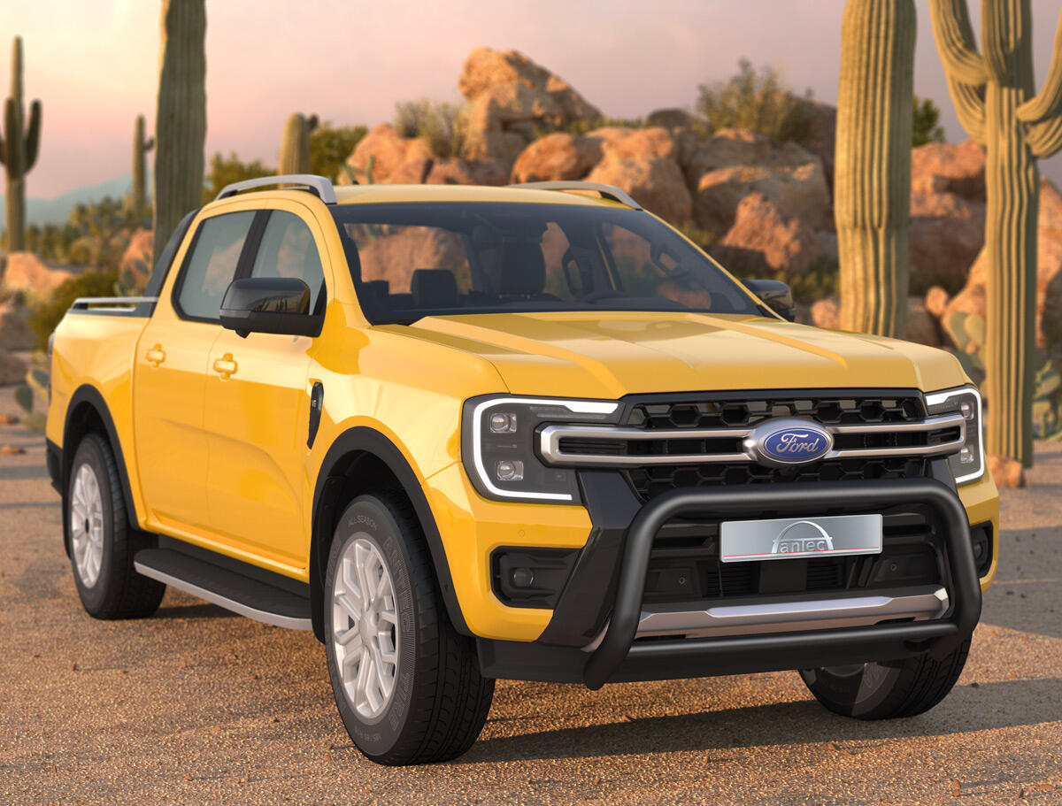 Frontbøyle 76/51mm Wide m/tverrør Sort. Ford Ranger 2023+