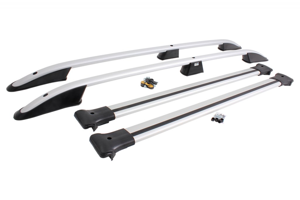 Takrails og tverrbøyler Komplett kit Silvermatt. VW Caddy Cargo Maxi 2021+